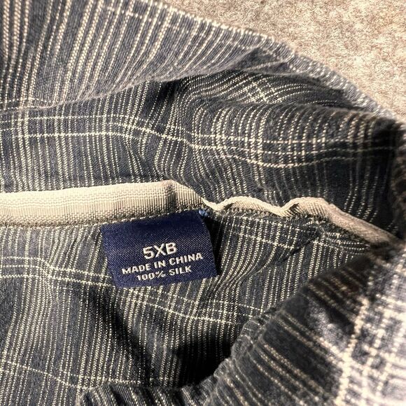 Tommy Bahama Shirt Men’s 5XB Button Up Silk Blue White Short Sleeve Beach Casual - Picture 5 of 7